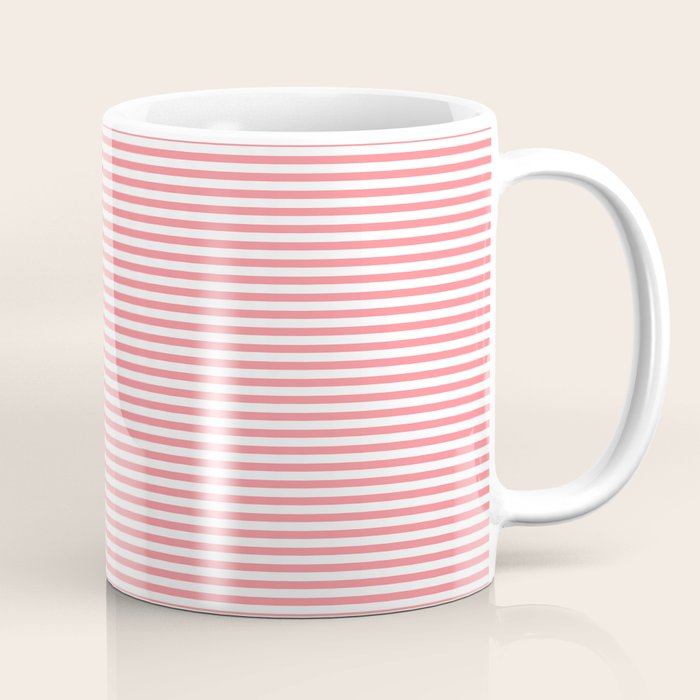 Pink Stripes Ultra Fine Stripe Narrow Pinstripe Pattern Coffee Mug Gallery Image 1