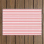 Pink Stripes Ultra Fine Stripe Narrow Pinstripe Pattern Outdoor Rug Gallery Image 1