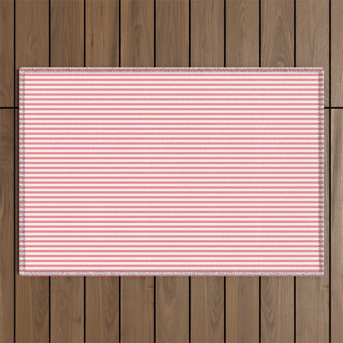 Pink Stripes Ultra Fine Stripe Narrow Pinstripe Pattern Outdoor Rug Gallery Image 1