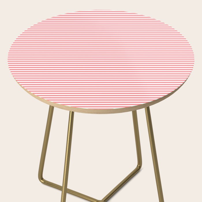 Pink Stripes Ultra Fine Stripe Narrow Pinstripe Pattern Side Table Gallery Image 2