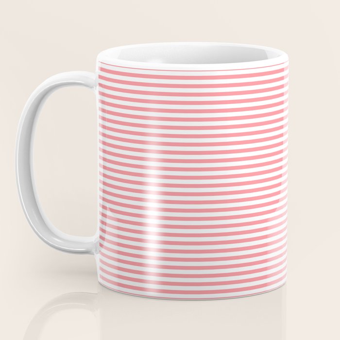 Pink Stripes Ultra Fine Stripe Narrow Pinstripe Pattern Coffee Mug Gallery Image 3