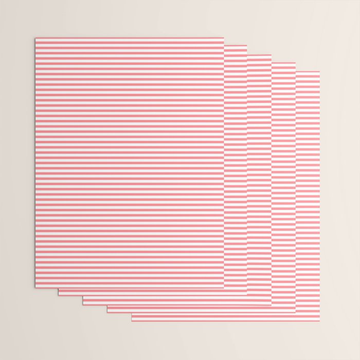 Pink Stripes Ultra Fine Stripe Narrow Pinstripe Pattern Wrapping Paper Gallery Image 3