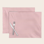 Pink Stripes Ultra Fine Stripe Narrow Pinstripe Pattern Placemat Gallery Image 1
