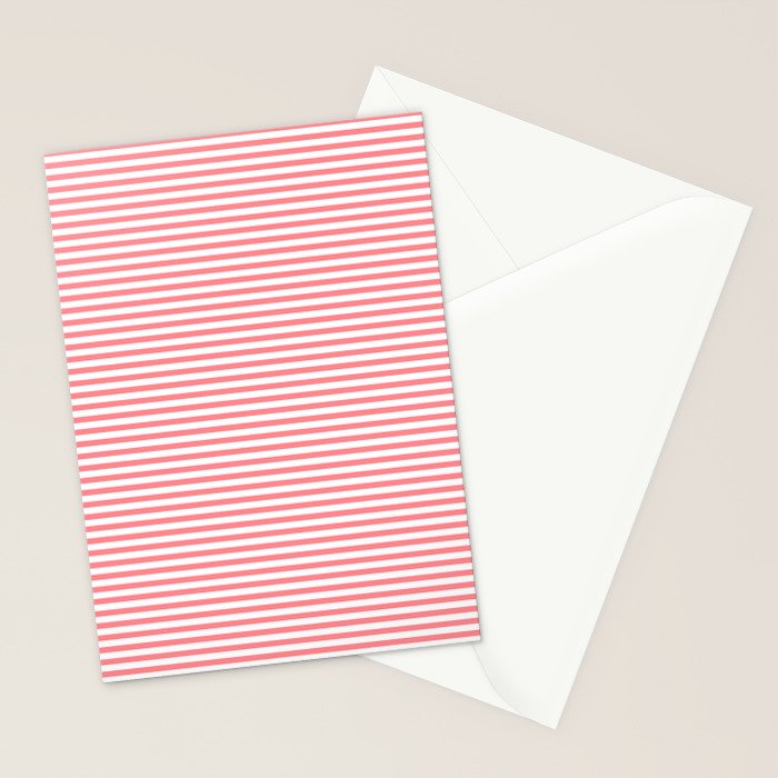 Pink Stripes Ultra Fine Stripe Narrow Pinstripe Pattern Stationery Card Gallery Image 2