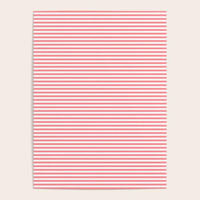 Pink Stripes Ultra Fine Stripe Narrow Pinstripe Pattern Poster Gallery Image 1