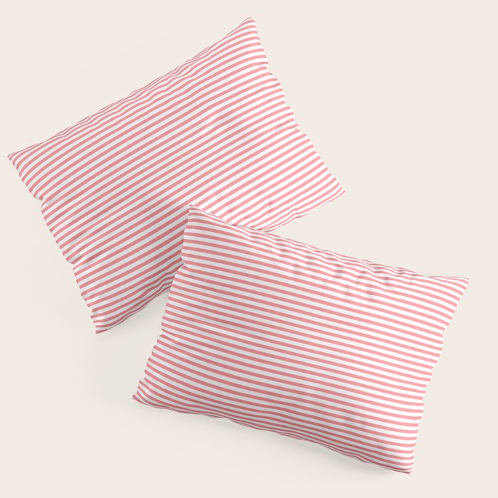 Pink Stripes Ultra Fine Stripe Narrow Pinstripe Pattern Pillow Sham Gallery Image 3