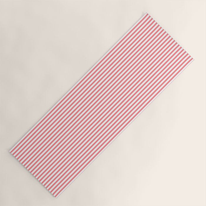 Pink Stripes Ultra Fine Stripe Narrow Pinstripe Pattern Yoga Mat Gallery Image 1