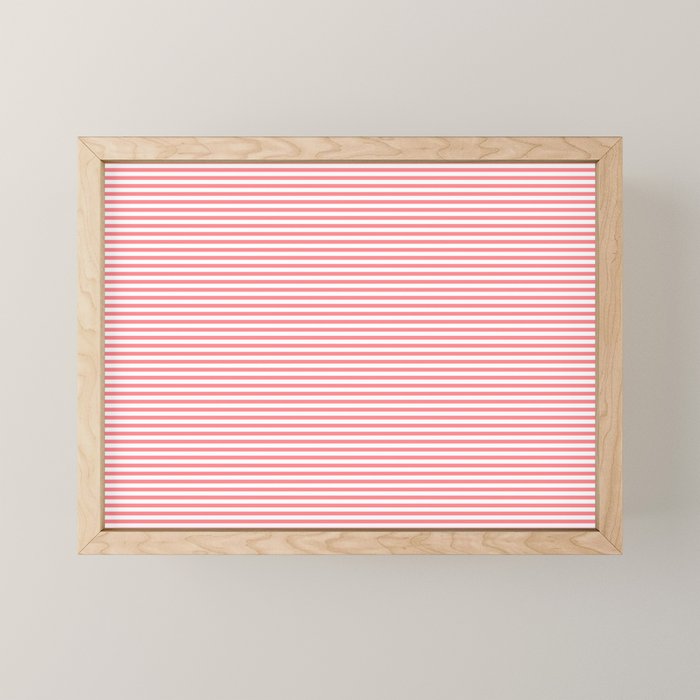 Pink Stripes Ultra Fine Stripe Narrow Pinstripe Pattern Mini Art Print Gallery Image 1