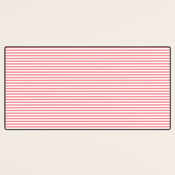 Pink Stripes Ultra Fine Stripe Narrow Pinstripe Pattern Desk Mat Gallery Image 3