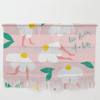 Self Love Floral Pun 'One Daisy at a Time' in Pink Wall Hanging Gallery Image 1