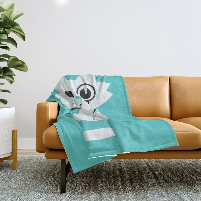 Mark - fancy cat Throw Blanket Gallery Image 1