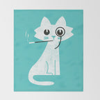 Mark - fancy cat Throw Blanket Gallery Image 2
