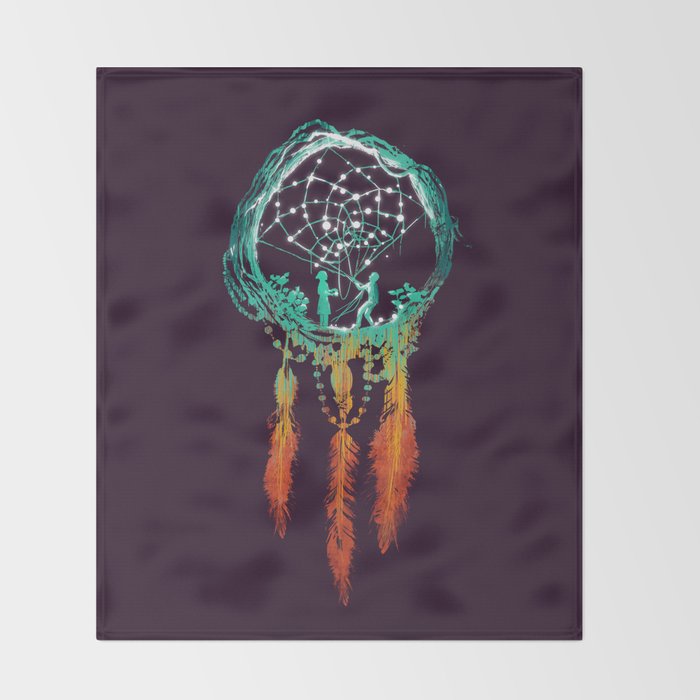 Dream Catcher (the rustic magic) Throw Blanket Gallery Image 2