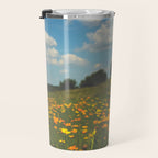 Dreaming in a Summer Field - boho nature wildflower photograph Travel Mug Gallery Image 3