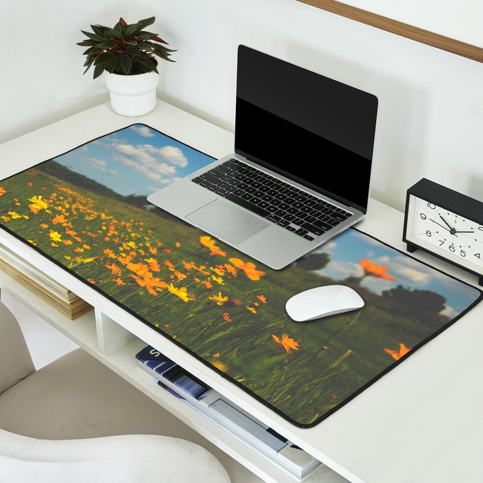 Dreaming in a Summer Field - boho nature wildflower photograph Desk Mat Gallery Image 2
