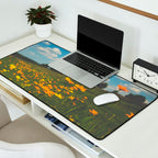 Dreaming in a Summer Field - boho nature wildflower photograph Desk Mat Gallery Image 2