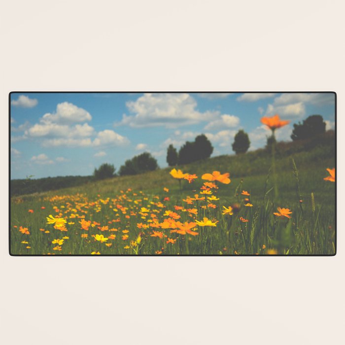 Dreaming in a Summer Field - boho nature wildflower photograph Desk Mat Gallery Image 3
