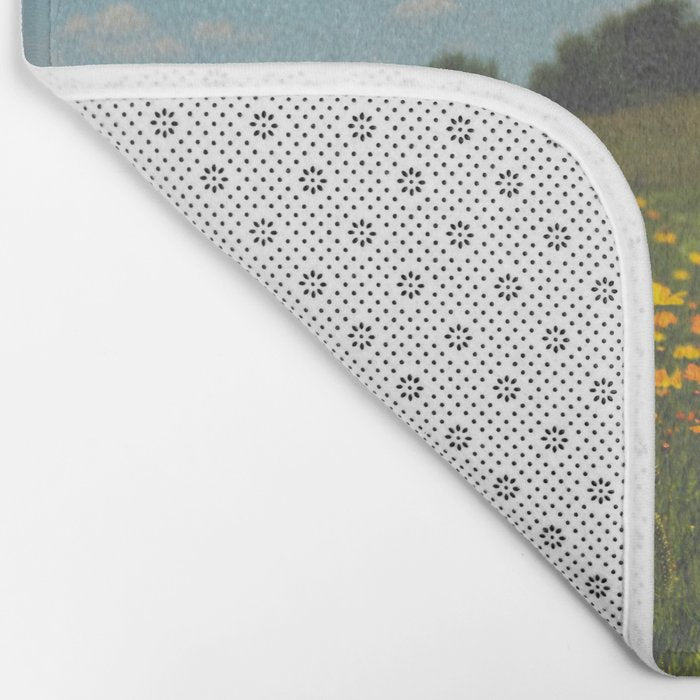Dreaming in a Summer Field - boho nature wildflower photograph Bath Mat Gallery Image 2
