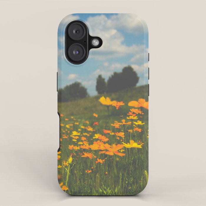 Dreaming in a Summer Field - boho nature wildflower photograph iPhone Case Gallery Image 1
