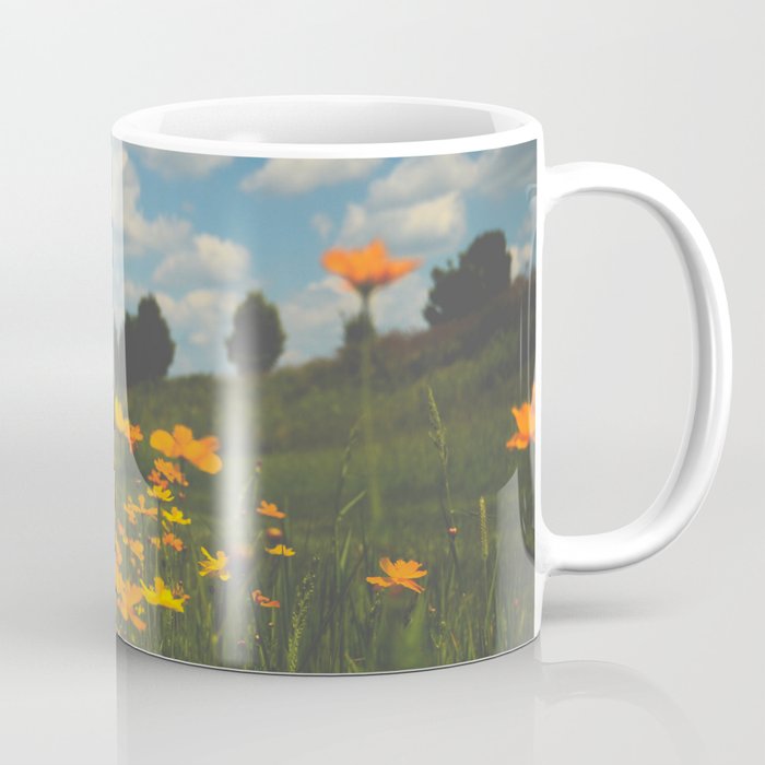 Dreaming in a Summer Field - boho nature wildflower photograph Coffee Mug Gallery Image 1