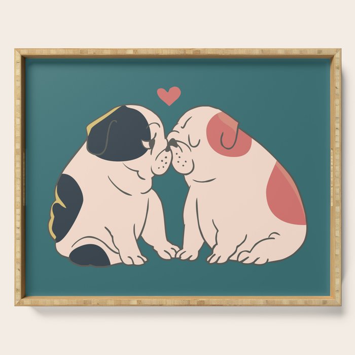 English Bulldog Kisses Serving Tray Gallery Image 1