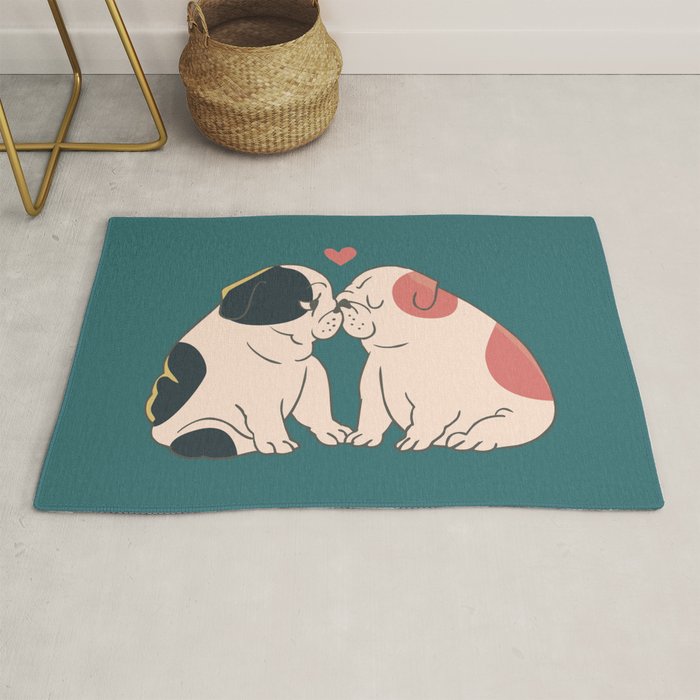 English Bulldog Kisses Rug Gallery Image 1