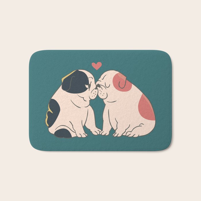 English Bulldog Kisses Bath Mat Gallery Image 1