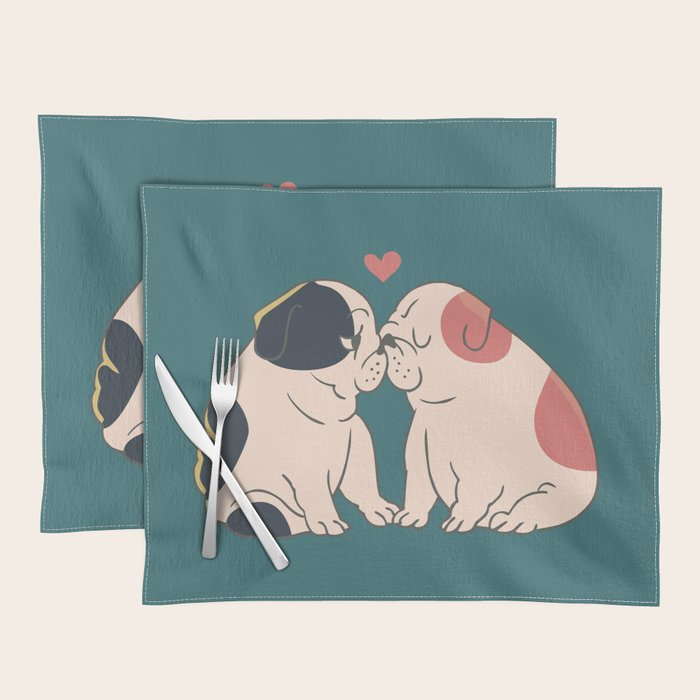 English Bulldog Kisses Placemat Gallery Image 1