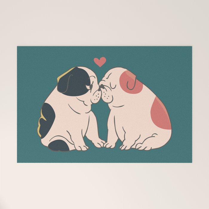 English Bulldog Kisses Welcome Mat Gallery Image 1