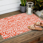 Abstract Ink Blot Strata Pattern in Persimmon Orange Outdoor Rug Gallery Image 2