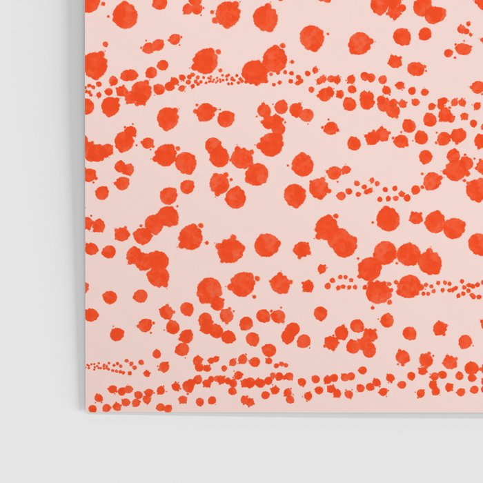 Abstract Ink Blot Strata Pattern in Persimmon Orange Poster Gallery Image 3