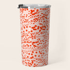 Abstract Ink Blot Strata Pattern in Persimmon Orange Travel Mug Gallery Image 3