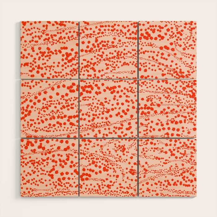 Abstract Ink Blot Strata Pattern in Persimmon Orange Wood Wall Art Gallery Image 1