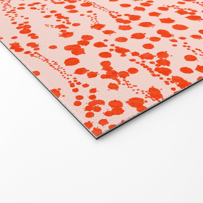 Abstract Ink Blot Strata Pattern in Persimmon Orange Welcome Mat Gallery Image 2