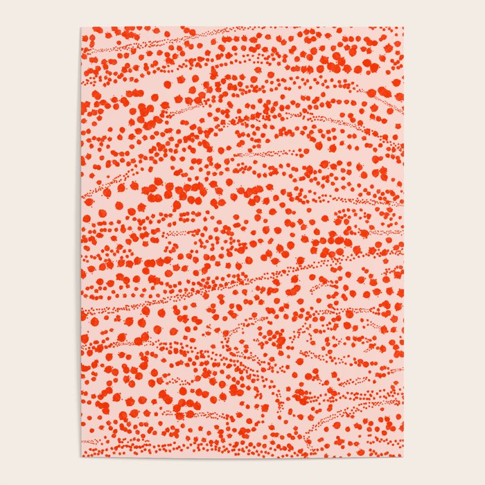 Abstract Ink Blot Strata Pattern in Persimmon Orange Poster Gallery Image 4