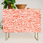 Abstract Ink Blot Strata Pattern in Persimmon Orange Credenza Gallery Image 1