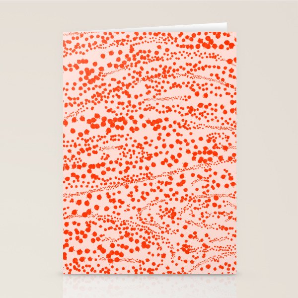Abstract Ink Blot Strata Pattern in Persimmon Orange Stationery Card Gallery Image 2