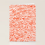 Abstract Ink Blot Strata Pattern in Persimmon Orange Stationery Card Gallery Image 2