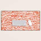 Abstract Ink Blot Strata Pattern in Persimmon Orange Desk Mat Gallery Image 1