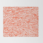 Abstract Ink Blot Strata Pattern in Persimmon Orange Throw Blanket Gallery Image 2