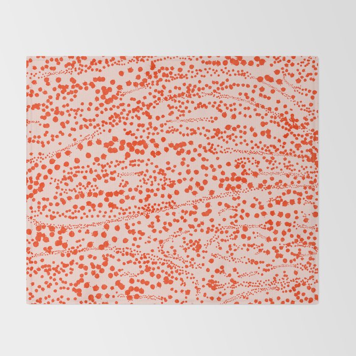 Abstract Ink Blot Strata Pattern in Persimmon Orange Throw Blanket Gallery Image 2