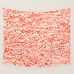 Abstract Ink Blot Strata Pattern in Persimmon Orange Wall Tapestry Gallery Image 4