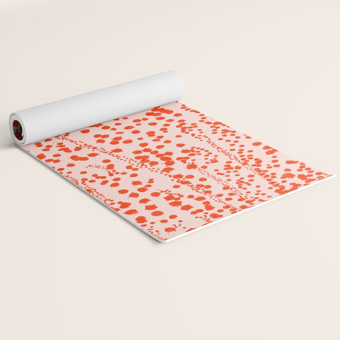 Abstract Ink Blot Strata Pattern in Persimmon Orange Yoga Mat Gallery Image 2