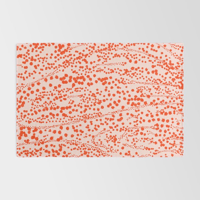 Abstract Ink Blot Strata Pattern in Persimmon Orange Rug Gallery Image 2