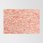 Abstract Ink Blot Strata Pattern in Persimmon Orange Rug Gallery Image 2