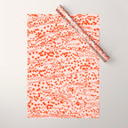 Abstract Ink Blot Strata Pattern in Persimmon Orange Wrapping Paper Gallery Image 1
