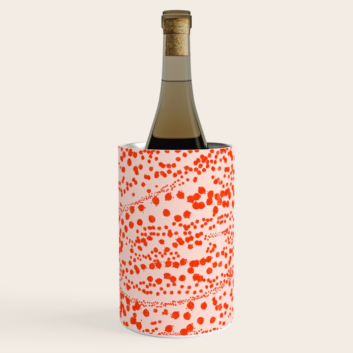 Abstract Ink Blot Strata Pattern in Persimmon Orange Wine Chiller Gallery Image 2