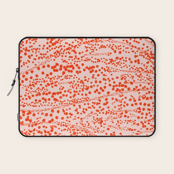 Abstract Ink Blot Strata Pattern in Persimmon Orange Laptop Sleeve Gallery Image 1