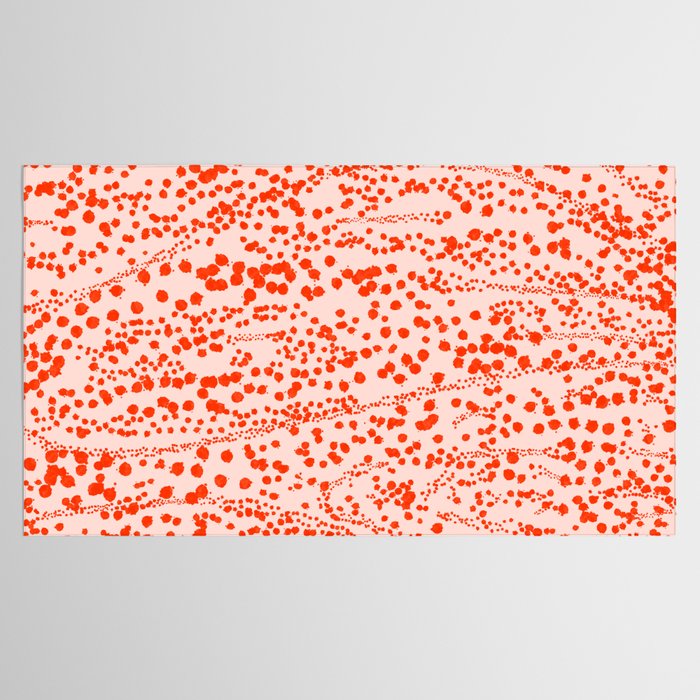 Abstract Ink Blot Strata Pattern in Persimmon Orange Tablecloth Gallery Image 2