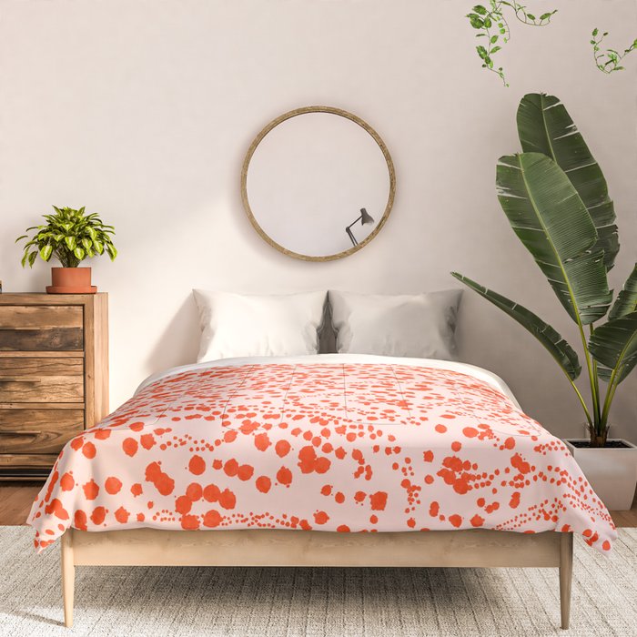 Abstract Ink Blot Strata Pattern in Persimmon Orange Comforter Gallery Image 3